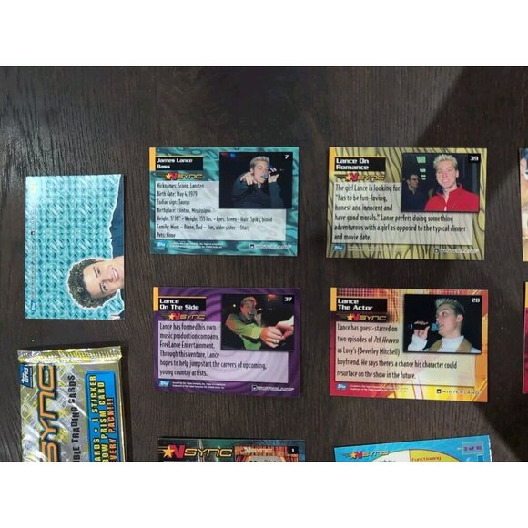 Original Vintage 2000 Topps N Sync Trading Card Lot 10 w/ 8 Lance Bass - Picture 5 of 8
